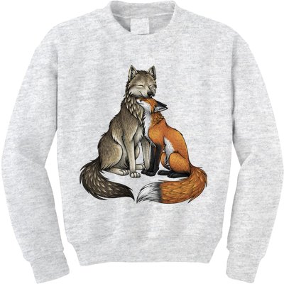 Fox And Wolf Kids Sweatshirt