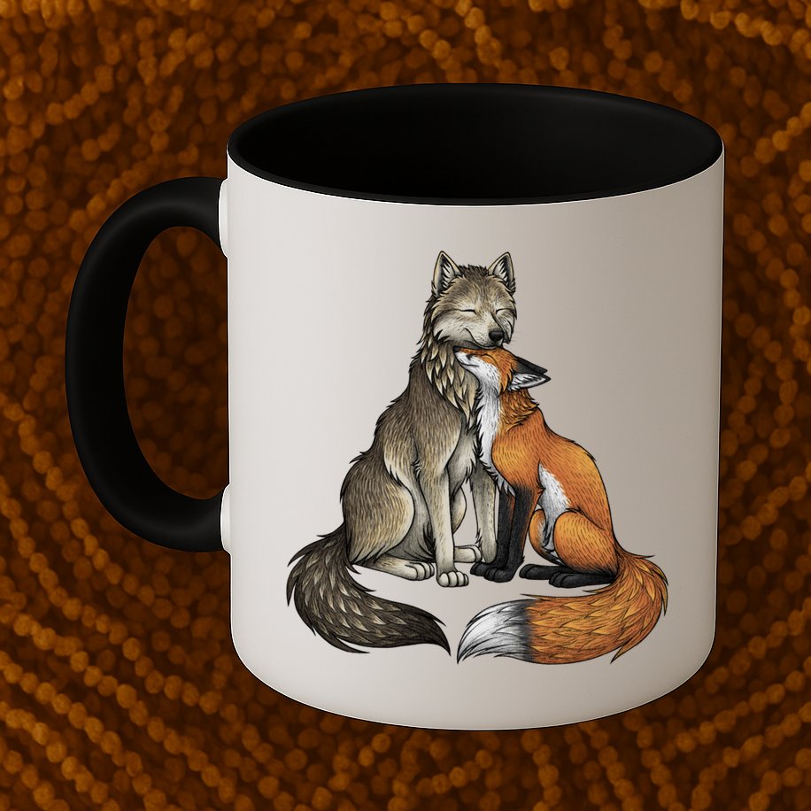 Fox And Wolf Mug