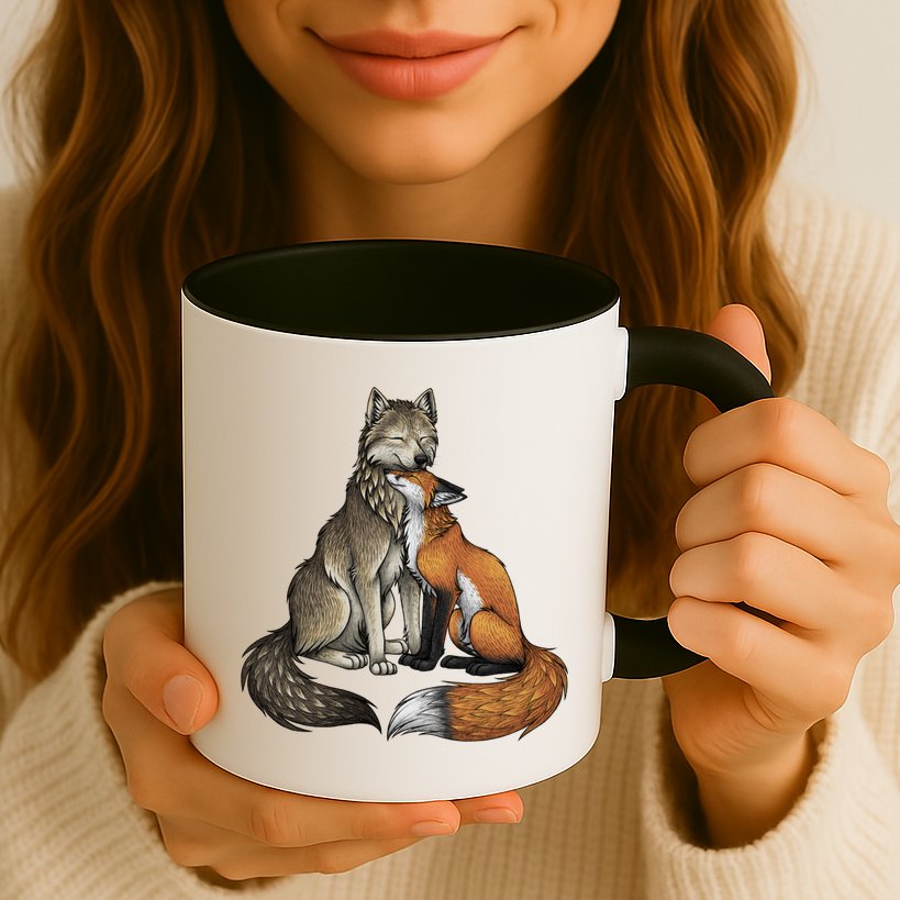 Fox And Wolf Mug
