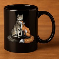 Fox And Wolf 11oz C Handle Ceramic Mug