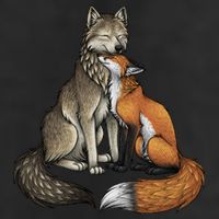 Fox And Wolf 11oz C Handle Ceramic Mug