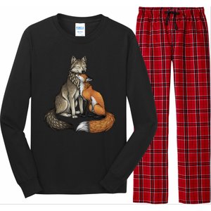 Fox And Wolf Long Sleeve Pajama Set