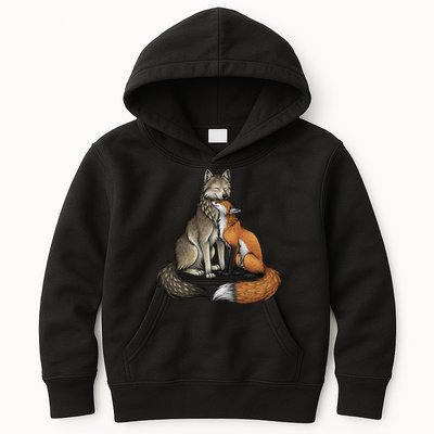 Fox And Wolf Kids Hoodie