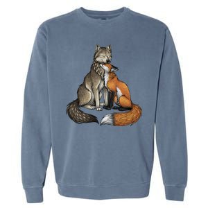 Fox And Wolf Garment-Dyed Sweatshirt