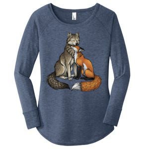 Fox And Wolf Women's Perfect Tri Tunic Long Sleeve Shirt