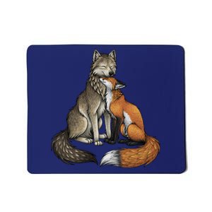 Fox And Wolf Mousepad