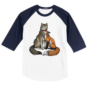 Fox And Wolf Baseball Sleeve Shirt