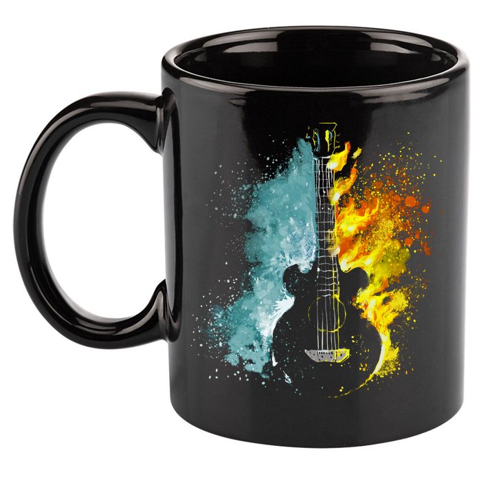 Fire And Water Guitar 11oz C Handle Ceramic Mug