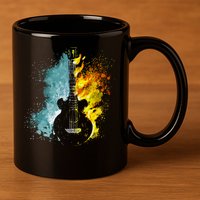 Fire And Water Guitar 11oz C Handle Ceramic Mug