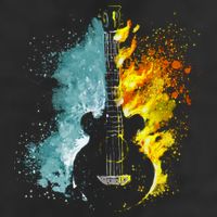 Fire And Water Guitar 11oz C Handle Ceramic Mug