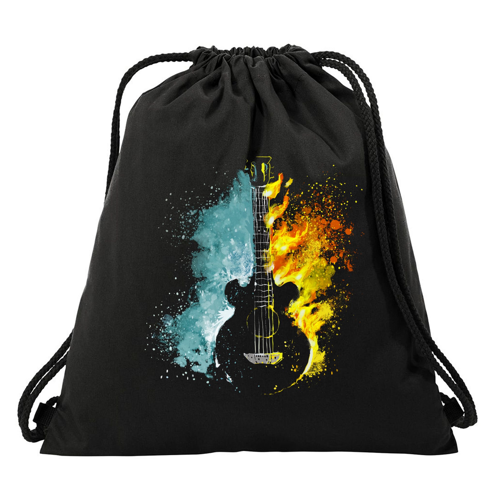 Fire And Water Guitar Drawstring Bag
