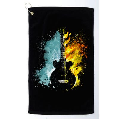 Fire And Water Guitar Golf Towel