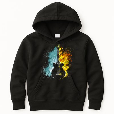 Fire And Water Guitar Kids Hoodie