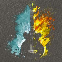 Fire And Water Guitar Cotton Canvas Backpack