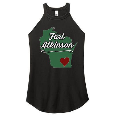 FORT ATKINSON Wisconsin WI USA City State Souvenir Women’s Perfect Tri Rocker Tank