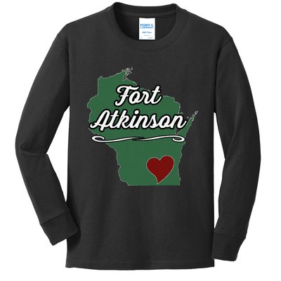 FORT ATKINSON Wisconsin WI USA City State Souvenir Kids Long Sleeve Shirt