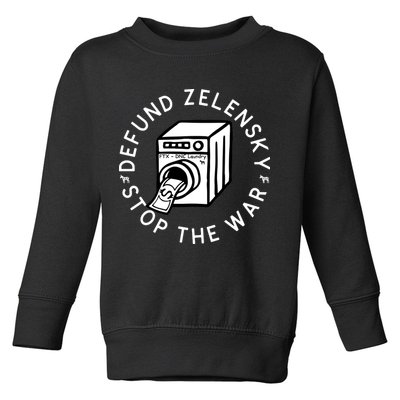 Funny Anti War Defund Zelensky Ukraine FTX Money Laundering Toddler Sweatshirt