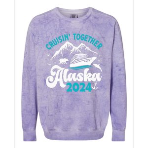 Funny Anniversary Wedding Alaska Cruise 2024 Couple Vacation Colorblast Crewneck Sweatshirt