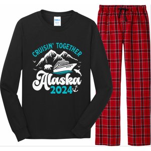 Funny Anniversary Wedding Alaska Cruise 2024 Couple Vacation Long Sleeve Pajama Set