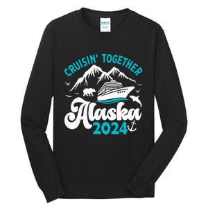 Funny Anniversary Wedding Alaska Cruise 2024 Couple Vacation Tall Long Sleeve T-Shirt