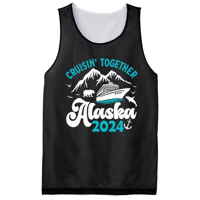 Funny Anniversary Wedding Alaska Cruise 2024 Couple Vacation Mesh Reversible Basketball Jersey Tank