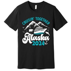 Funny Anniversary Wedding Alaska Cruise 2024 Couple Vacation Premium T-Shirt