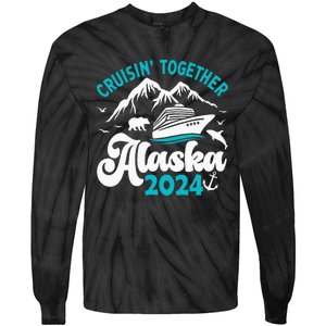 Funny Anniversary Wedding Alaska Cruise 2024 Couple Vacation Tie-Dye Long Sleeve Shirt