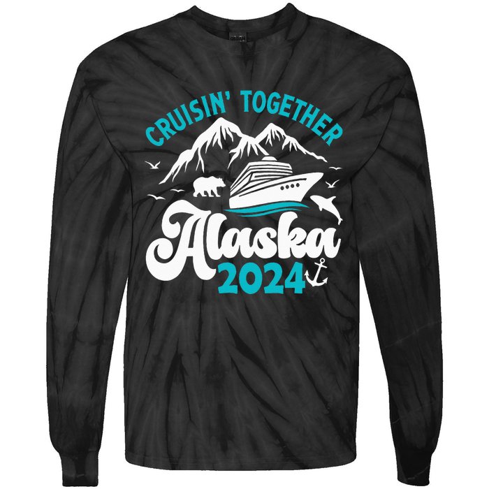 Funny Anniversary Wedding Alaska Cruise 2024 Couple Vacation Tie-Dye Long Sleeve Shirt