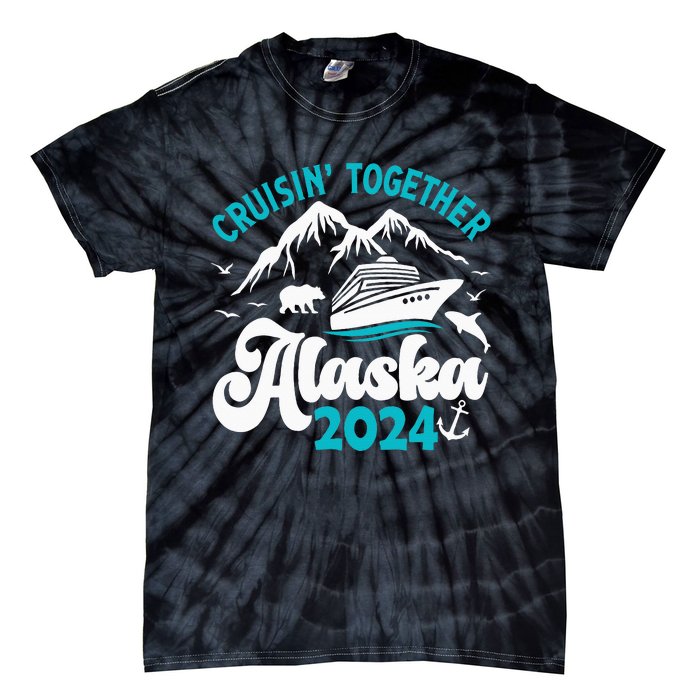 Funny Anniversary Wedding Alaska Cruise 2024 Couple Vacation Tie-Dye T-Shirt