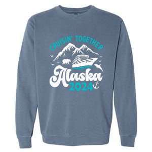 Funny Anniversary Wedding Alaska Cruise 2024 Couple Vacation Garment-Dyed Sweatshirt