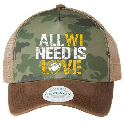Funny All Wi Need Is Love Green Bay Legacy Tie Dye Trucker Hat