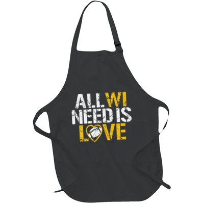Funny All Wi Need Is Love Green Bay Apron
