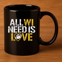 Funny All Wi Need Is Love Green Bay 11oz C Handle Ceramic Mug