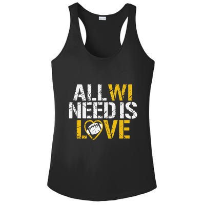 Funny All Wi Need Is Love Green Bay Ladies PosiCharge Competitor Racerback Tank