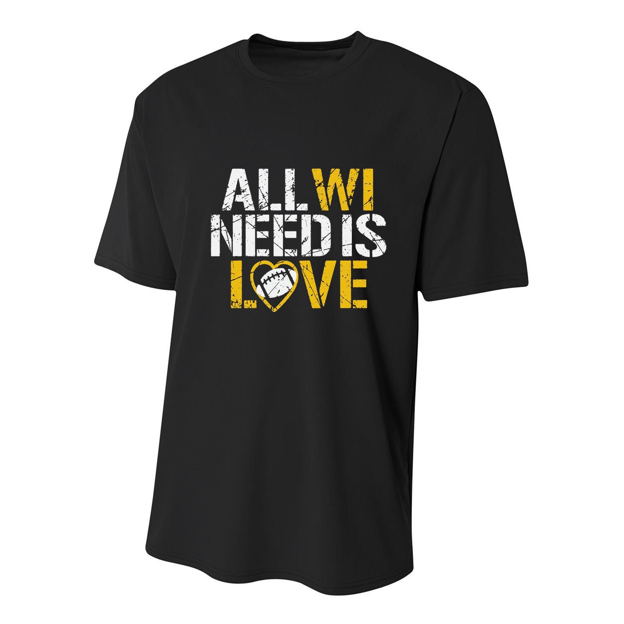 Funny All Wi Need Is Love Green Bay Youth Performance Sprint T-Shirt