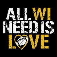Funny All Wi Need Is Love Green Bay Youth Performance Sprint T-Shirt