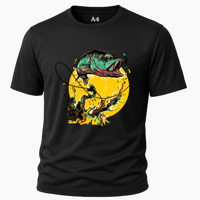 Fishing Art Wave Sunset Performance Shirt
