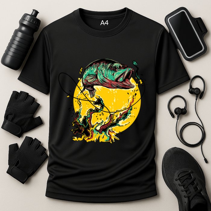 Fishing Art Wave Sunset Performance Shirt
