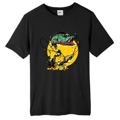 Fishing Art Wave Sunset Tall Fusion ChromaSoft Performance T-Shirt