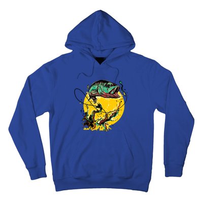 Fishing Art Wave Sunset Hoodie