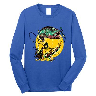 Fishing Art Wave Sunset Long Sleeve Shirt