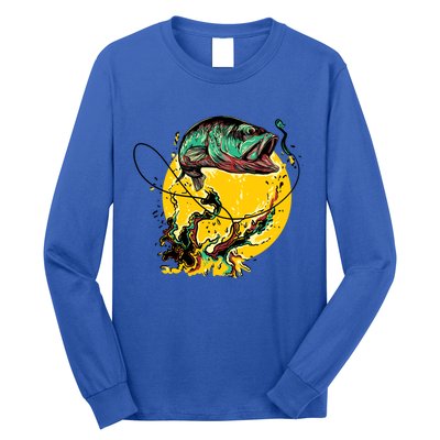 Fishing Art Wave Sunset Long Sleeve Shirt