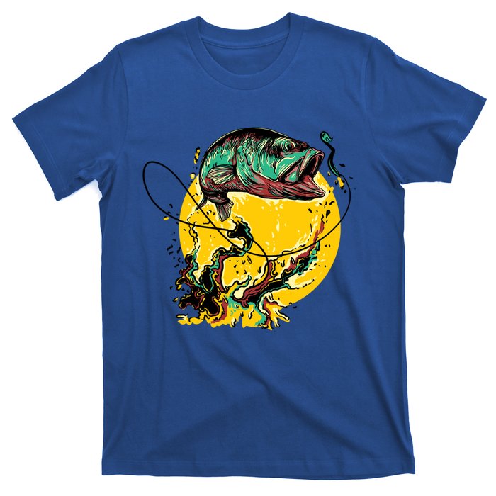 Fishing Art Wave Sunset T-Shirt