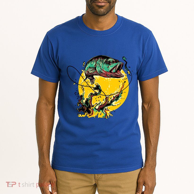 Fishing Art Wave Sunset Tall T-Shirt