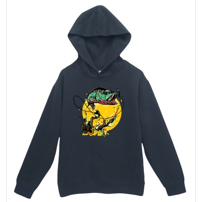 Fishing Art Wave Sunset Urban Pullover Hoodie