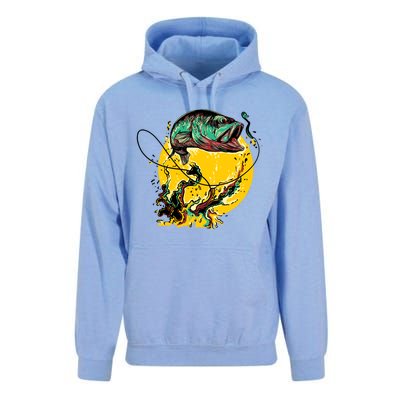 Fishing Art Wave Sunset Unisex Surf Hoodie