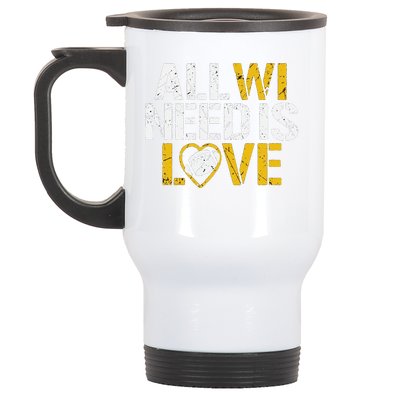 Funny All Wi Need Is Love Green Bay Stainless Steel Travel Mug