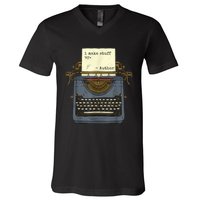 Funny Author Writers Make Stuff Up V-Neck T-Shirt