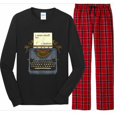 Funny Author Writers Make Stuff Up Long Sleeve Pajama Set