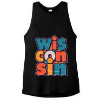 Fun Abstract Wisconsin Name Ladies PosiCharge Tri-Blend Wicking Tank